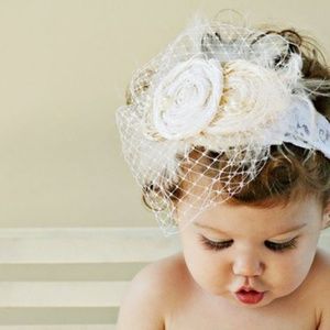 Baby Veil Wedding Birdcage Headband Flower Girl